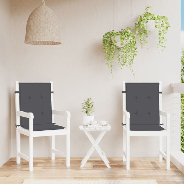 vidaXL Vankúše na stoličky 2 ks antracitová melanž 100x50x4 cm látka