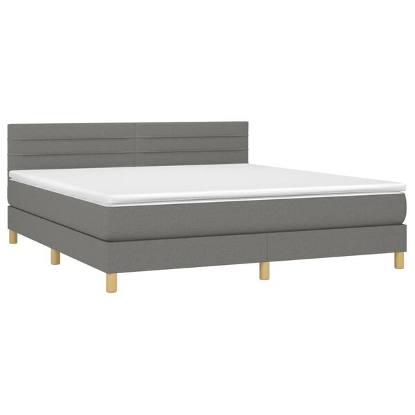 vidaXL Boxspring posteľ s matracom tmavosiv&aacute; 160x200 cm l&aacute;tka