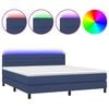 vidaXL Posteľ boxsping s matracom a LED modr&aacute; 160x200 cm l&aacute;tka