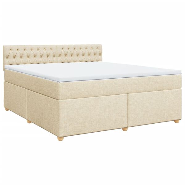 vidaXL Posteľn&yacute; r&aacute;m boxspring s matracom kr&eacute;mov&yacute; 180x200 cm l&aacute;tka