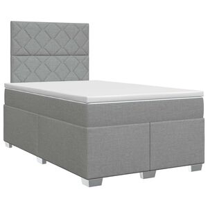 vidaXL Posteľ boxspring s matracom Svetlosiv&aacute; 120 x 200 cm L&aacute;tka
