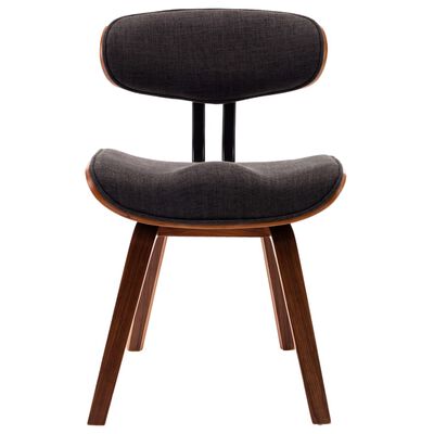 vidaXL Jedálenské stoličky 4 ks sivé ohýbané drevo a látka