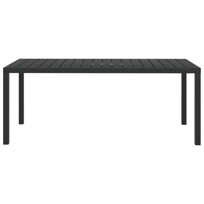 vidaXL Záhradný stôl, čierny 185x90x74 cm, hliník a WPC