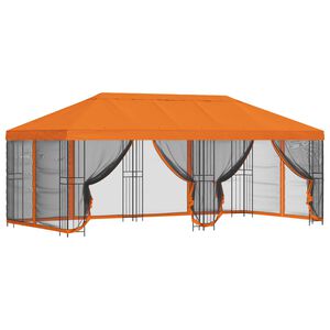 vidaXL Alt&aacute;nok so stenami 6 x 3 m Oranžov&aacute; Polyester a oceľ 190