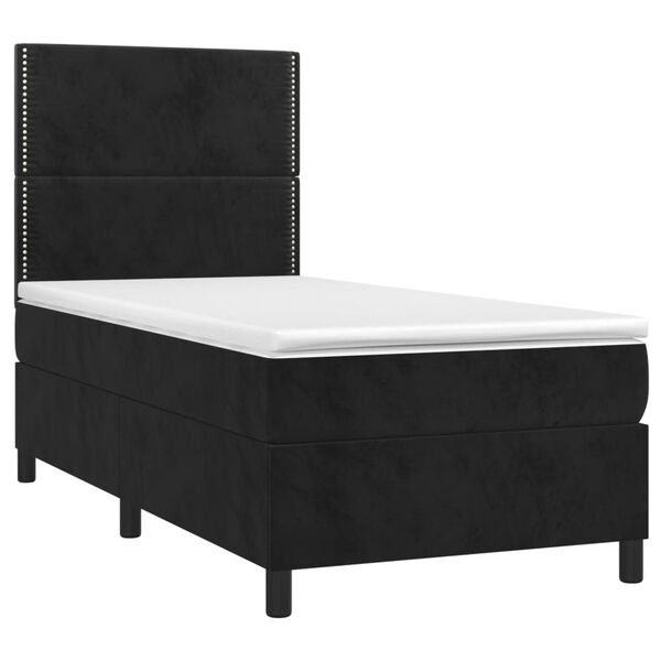 vidaXL Posteľn&yacute; r&aacute;m boxspring s matracom čierny 90x190 cm zamat