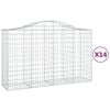 vidaXL Obl&uacute;kov&eacute; gabionov&eacute; ko&scaron;e 14 ks 200x50x120/140 cm pozink. železo