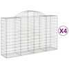 vidaXL Obl&uacute;kov&eacute; gabionov&eacute; ko&scaron;e 4 ks 200x50x120/140 cm pozink. železo