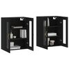 vidaXL N&aacute;stenn&eacute; skrinky 2 ks čierne kompozitn&eacute; drevo