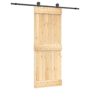 vidaXL Posuvn&eacute; dvere Pr&iacute;rodn&aacute; a čierna 80 x 210 cm