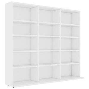 vidaXL Skrinka na CD, biela 100x23x89,5 cm, kompozitn&eacute; drevo