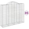 vidaXL Obl&uacute;kov&eacute; gabi&oacute;nov&eacute; ko&scaron;e 5ks 200x50x160/180cm pozinkovan&eacute; železo