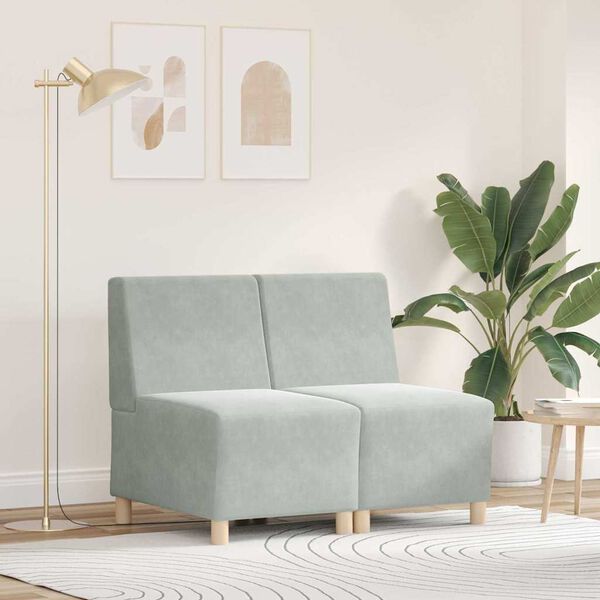 vidaXL Bezrúčková modulárna sofa jednotka 2 pcs Svetlosivá