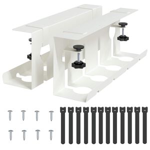 vidaXL &Uacute;ložn&yacute; box na k&aacute;ble pod st&ocirc;l 2 ks Biela 43 x 10 x 15 cm Oceľ