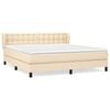 vidaXL Posteľn&yacute; r&aacute;m boxspring s matracom kr&eacute;mov&yacute; 160x200 cm l&aacute;tka