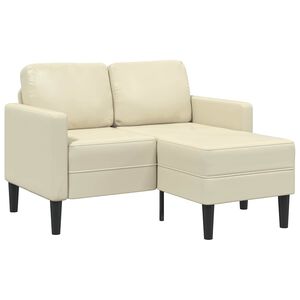 VidaXL 2-miestna pohovka s chaise kr&eacute;mov&aacute; v tvare L z umelej kože