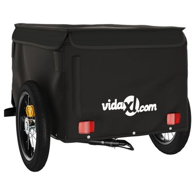 vidaXL Vozík za bicykel, čierny 30 kg, železo