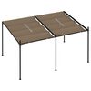 vidaXL Altánok so zaťahovacou strechou 400x300x233 cm sivohnedý