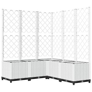 vidaXL Z&aacute;hradn&yacute; kvetin&aacute;č s mriežkou biely 120x120x136 cm PP