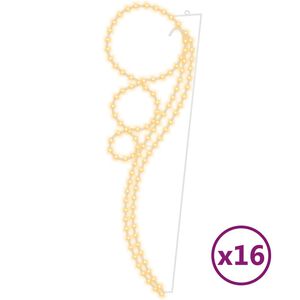vidaXL Sveteln&aacute; reťaz v tvare gule 16 ks tepl&aacute; biela 111,5x35x4,5 cm