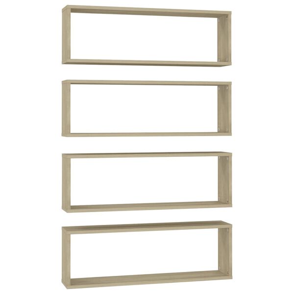 vidaXL N&aacute;stenn&eacute; police 4 ks, dub sonoma 80x15x26,5cm, kompozitn&eacute; drevo