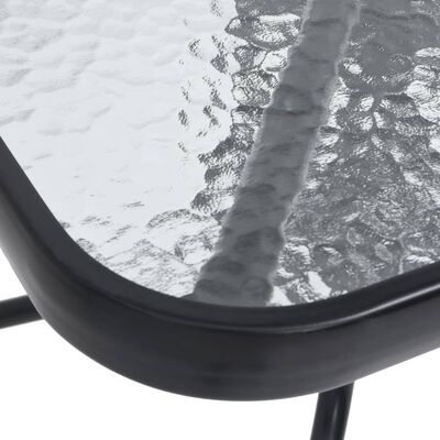 vidaXL Záhradný stôl čierny 70x70x70 cm oceľ