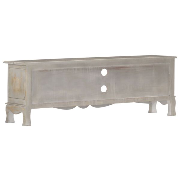 vidaXL TV skrinka siv&aacute; 120x30x42 cm mas&iacute;vne mangovn&iacute;kov&eacute; drevo