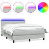 vidaXL Box Spring Posteľ s matracom a LED Svetlosiv&aacute; 140x220 cm Zamat