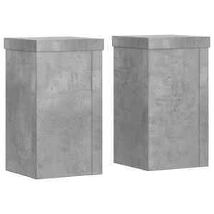 vidaXL Stojany na rastliny 2 ks bet&oacute;novosiv&eacute; 10x10x18 cm kompoz. drevo