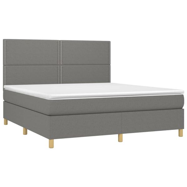 vidaXL Boxspring posteľ s matracom tmavosiv&aacute; 180x200 cm l&aacute;tka