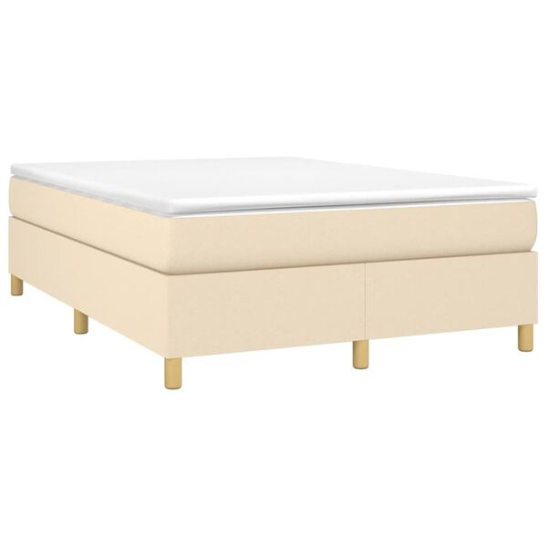vidaXL Boxspring posteľ s matracom kr&eacute;mov&yacute; 140x190 cm l&aacute;tka