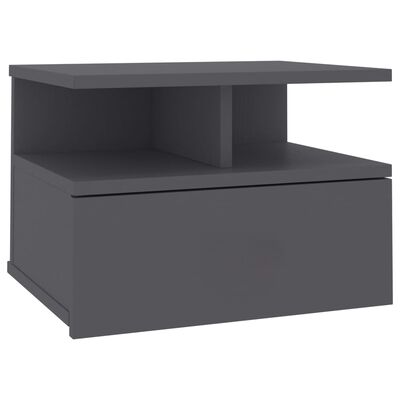 vidaXL Nástenný nočný stolík, sivý 40x31x27 cm, kompozitné drevo