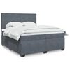 vidaXL Posteľný rám boxspring s matracom tmavosivý 200x200 cm zamat