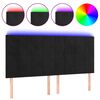 vidaXL Čelo postele s LED čierne 200x5x118/128 cm zamat