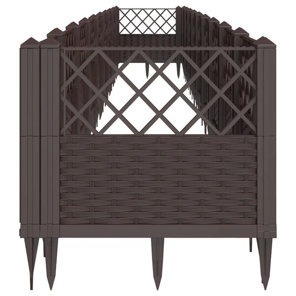 vidaXL Z&aacute;hradn&yacute; kvetin&aacute;č s kol&iacute;kmi hned&yacute; 363,5x43,5x43,5 cm PP