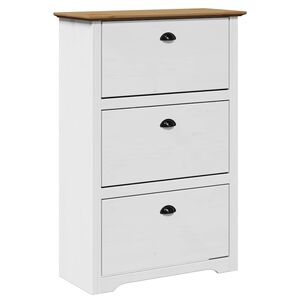 VidaXL Stojan na top&aacute;nky "BODO" Biela a hned&aacute; 80x35x118 cm