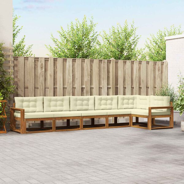 vidaXL Z&aacute;hradn&aacute; s&uacute;prava gaučov s vank&uacute;&scaron;om 6 pcs Pr&iacute;rodn&aacute; a kr&eacute;mov&aacute;