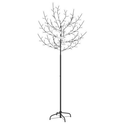 vidaXL Vianočný stromček 200 LED teplé biele svetlo kvety čerešne 180 cm
