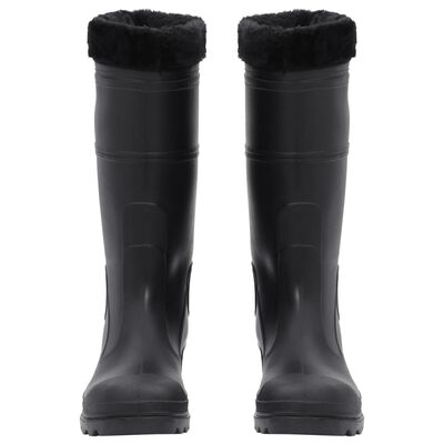 vidaXL Topánky do dažďa s vyberateľnými ponožkami čierne veľk. 43 PVC