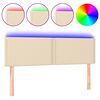 vidaXL Čelo postele s LED kr&eacute;mov&eacute; 144x5x78/88 cm l&aacute;tka