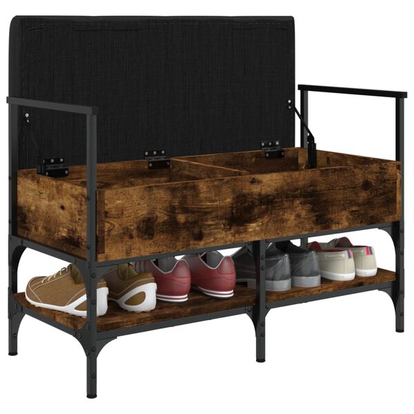 vidaXL Lavička na topánky dymový dub 85,5x42x57,5 cm kompozitné drevo