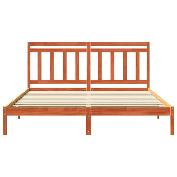 vidaXL R&aacute;m postele s čelnou doskou Včel&iacute; hned&yacute; 205,5 x 185,5 x 100 cm