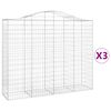 vidaXL Obl&uacute;kov&eacute; gabi&oacute;nov&eacute; ko&scaron;e 3ks 200x50x160/180cm pozinkovan&eacute; železo