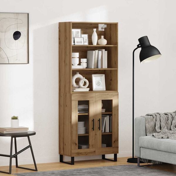 vidaXL Highboard Remeseln&yacute; dub 69,5 x 34 x 180 cm Kompozitn&eacute; drevo