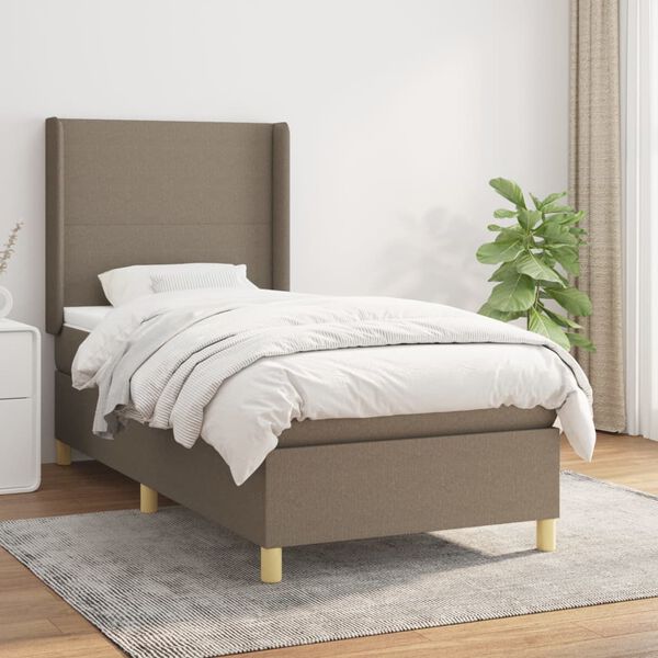 vidaXL Boxspring posteľ s matracom sivohned&yacute; 100x200 cm l&aacute;tka