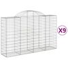 vidaXL Obl&uacute;kov&eacute; gabionov&eacute; ko&scaron;e 9 ks 200x50x120/140 cm pozink. železo