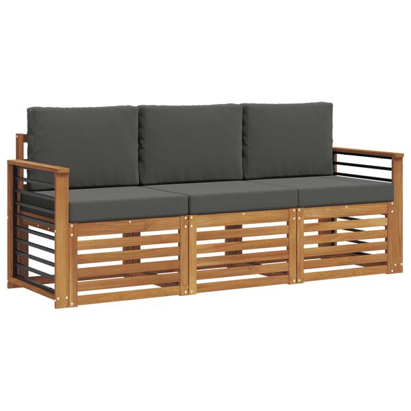 vidaXL S&uacute;pravy pohoviek s vank&uacute;&scaron;om 3 pcs Pr&iacute;rodn&aacute; a antracitov&aacute;