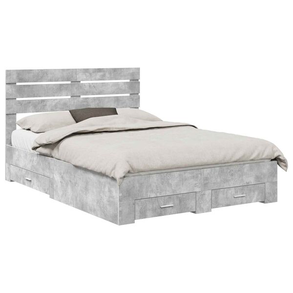 vidaXL R&aacute;m postele so z&aacute;suvkou s čelnou doskou Kompozitn&eacute; drevo