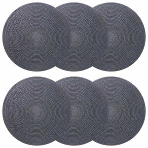 vidaXL Jutov&eacute; podložky 6 pcs Tmavosiv&aacute; &Oslash; 30 cm 100% Tossa juta