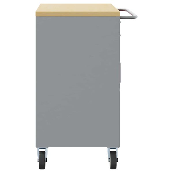 vidaXL Pracovná skrinka s kolesom 2 pcs Čierna a Šedá 100 x 55 x 85 cm