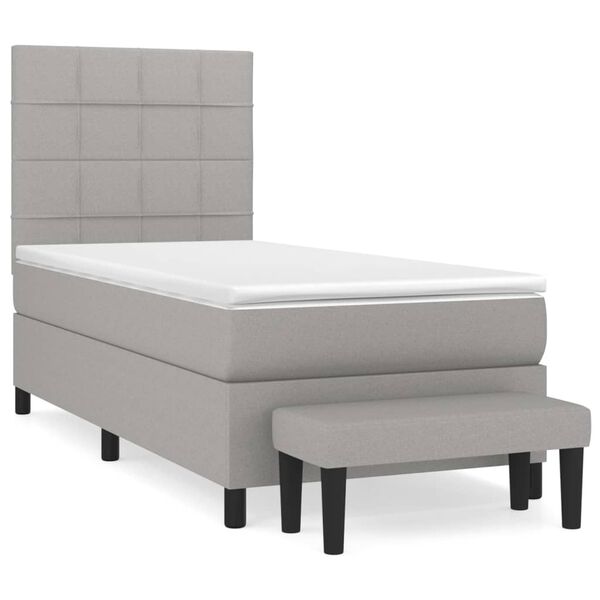vidaXL Boxspring posteľ s matracom bledosiv&yacute; 100x200 cm l&aacute;tka